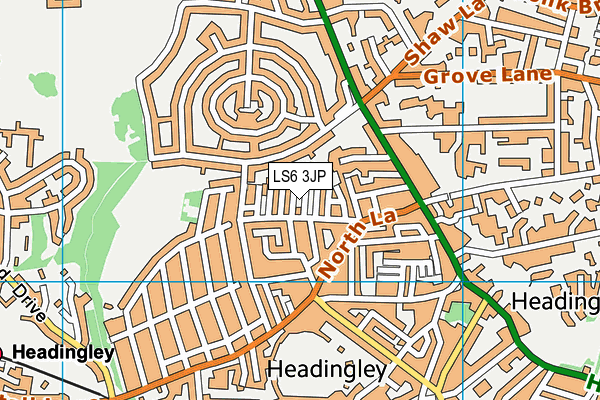 LS6 3JP map - OS VectorMap District (Ordnance Survey)