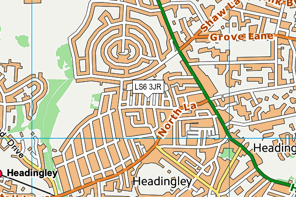 LS6 3JR map - OS VectorMap District (Ordnance Survey)