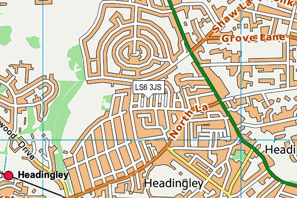 LS6 3JS map - OS VectorMap District (Ordnance Survey)