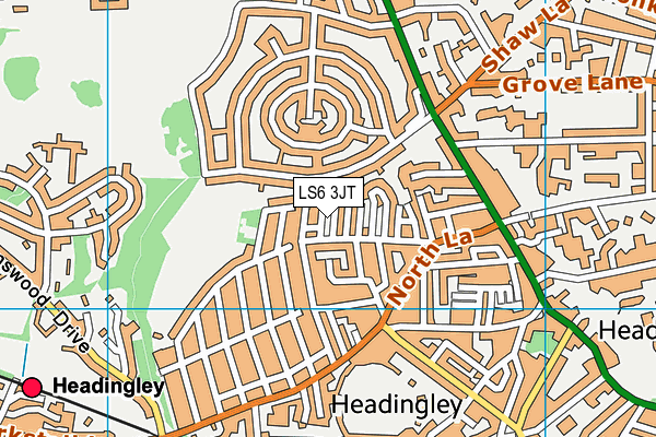 LS6 3JT map - OS VectorMap District (Ordnance Survey)