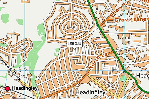 LS6 3JU map - OS VectorMap District (Ordnance Survey)