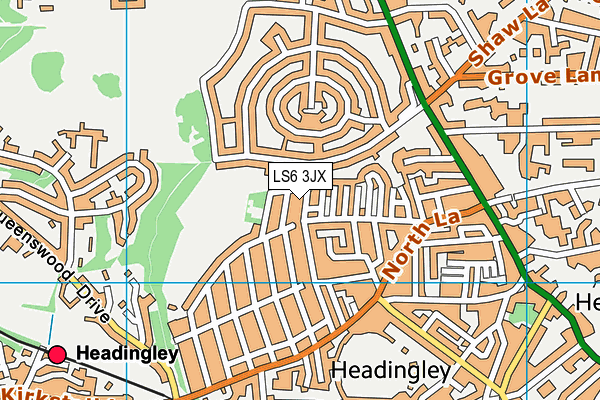 LS6 3JX map - OS VectorMap District (Ordnance Survey)