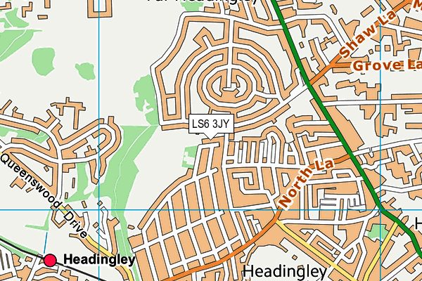 LS6 3JY map - OS VectorMap District (Ordnance Survey)