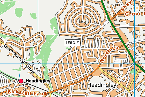 LS6 3JZ map - OS VectorMap District (Ordnance Survey)