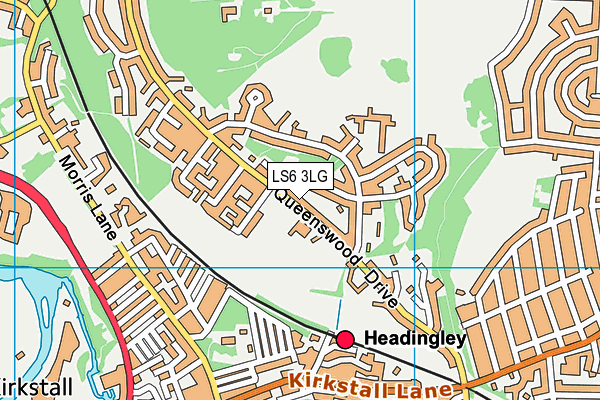 LS6 3LG map - OS VectorMap District (Ordnance Survey)