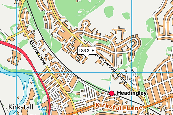 LS6 3LH map - OS VectorMap District (Ordnance Survey)