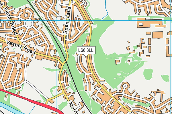 LS6 3LL map - OS VectorMap District (Ordnance Survey)