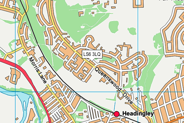 LS6 3LQ map - OS VectorMap District (Ordnance Survey)