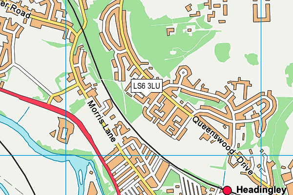 LS6 3LU map - OS VectorMap District (Ordnance Survey)