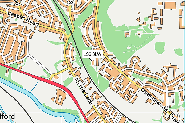 LS6 3LW map - OS VectorMap District (Ordnance Survey)