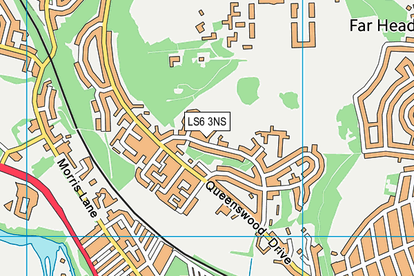 LS6 3NS map - OS VectorMap District (Ordnance Survey)