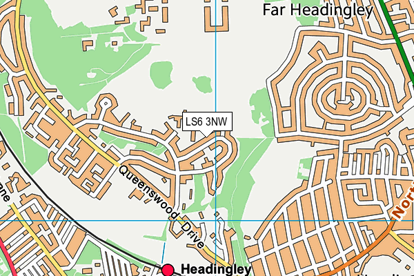LS6 3NW map - OS VectorMap District (Ordnance Survey)