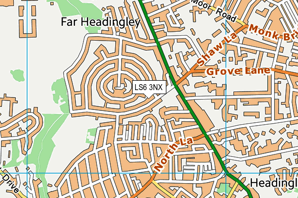 LS6 3NX map - OS VectorMap District (Ordnance Survey)