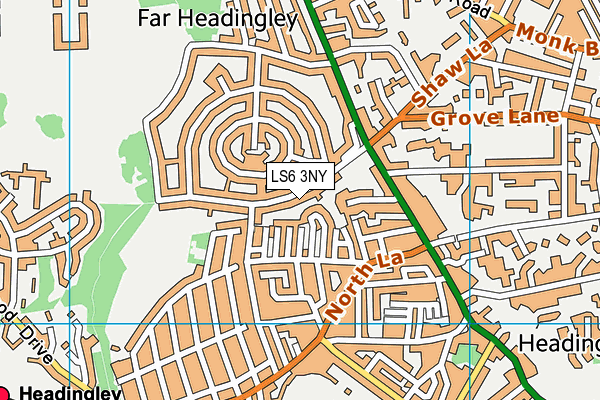 LS6 3NY map - OS VectorMap District (Ordnance Survey)