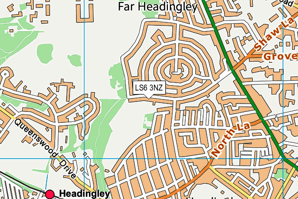 LS6 3NZ map - OS VectorMap District (Ordnance Survey)