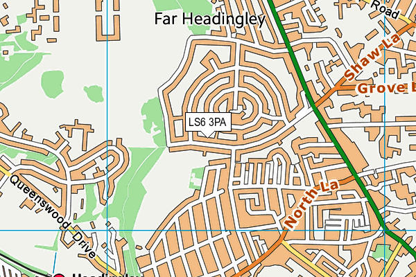 LS6 3PA map - OS VectorMap District (Ordnance Survey)