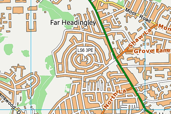 LS6 3PE map - OS VectorMap District (Ordnance Survey)
