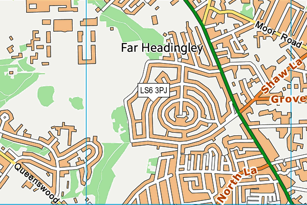 LS6 3PJ map - OS VectorMap District (Ordnance Survey)