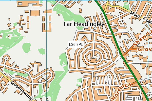 LS6 3PL map - OS VectorMap District (Ordnance Survey)