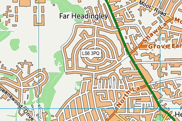 LS6 3PQ map - OS VectorMap District (Ordnance Survey)