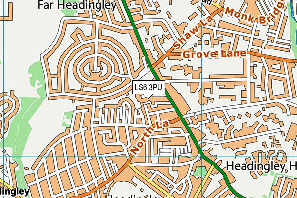 LS6 3PU map - OS VectorMap District (Ordnance Survey)
