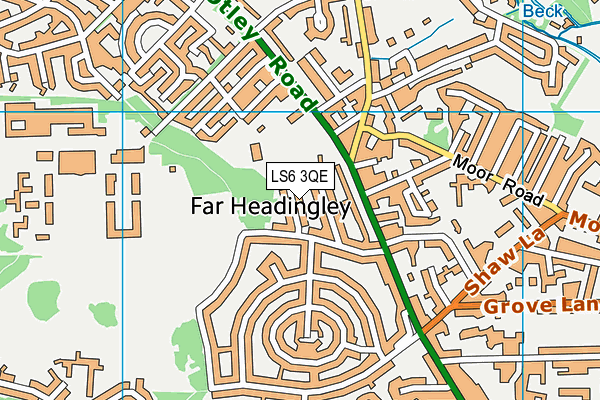 LS6 3QE map - OS VectorMap District (Ordnance Survey)