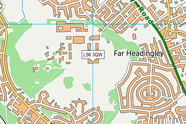 LS6 3QW map - OS VectorMap District (Ordnance Survey)