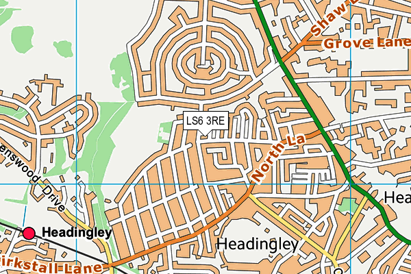 LS6 3RE map - OS VectorMap District (Ordnance Survey)