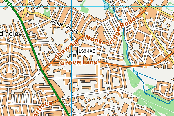 LS6 4AE map - OS VectorMap District (Ordnance Survey)