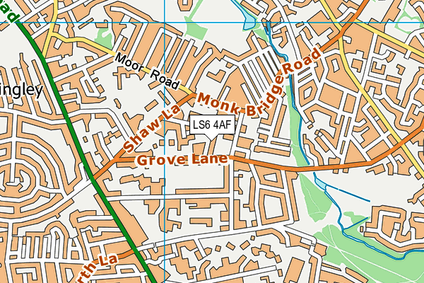 LS6 4AF map - OS VectorMap District (Ordnance Survey)