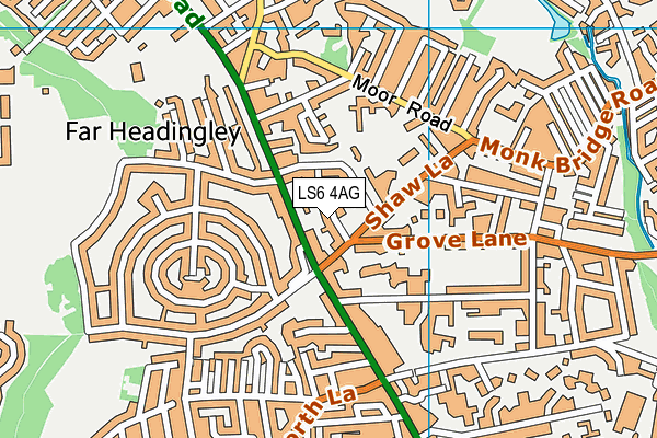 LS6 4AG map - OS VectorMap District (Ordnance Survey)