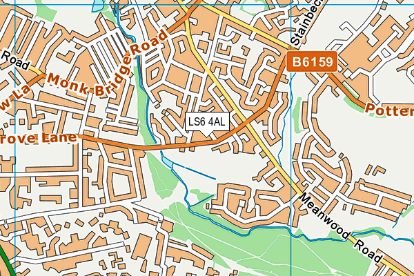LS6 4AL map - OS VectorMap District (Ordnance Survey)