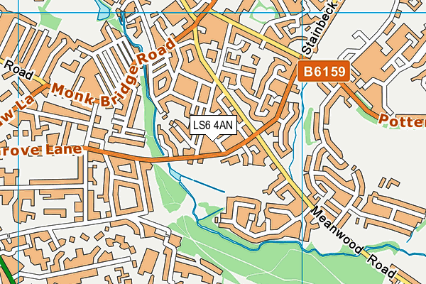 LS6 4AN map - OS VectorMap District (Ordnance Survey)