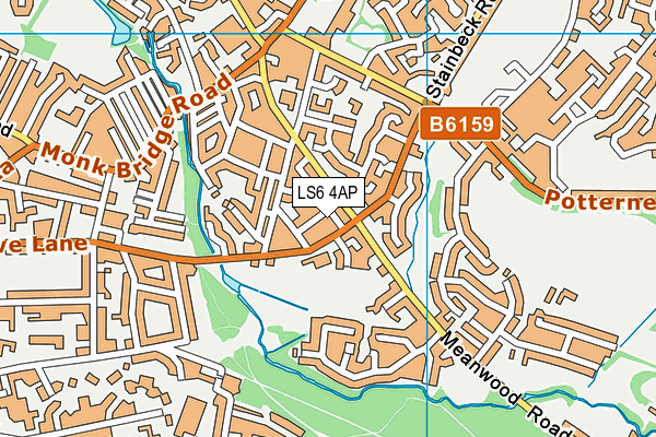 LS6 4AP map - OS VectorMap District (Ordnance Survey)