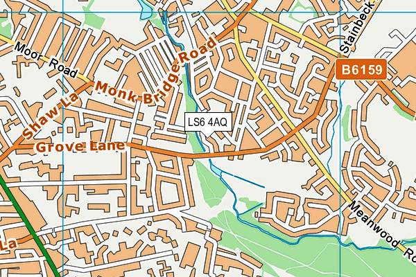 LS6 4AQ map - OS VectorMap District (Ordnance Survey)