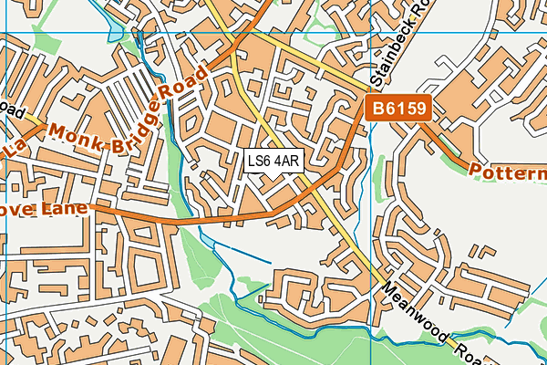 LS6 4AR map - OS VectorMap District (Ordnance Survey)