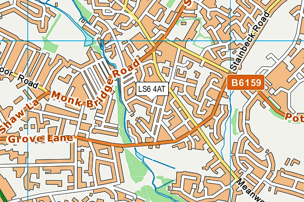 LS6 4AT map - OS VectorMap District (Ordnance Survey)