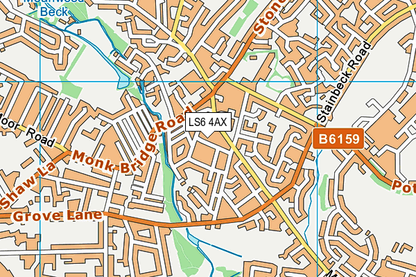 LS6 4AX map - OS VectorMap District (Ordnance Survey)