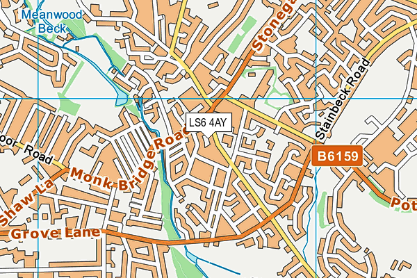 LS6 4AY map - OS VectorMap District (Ordnance Survey)