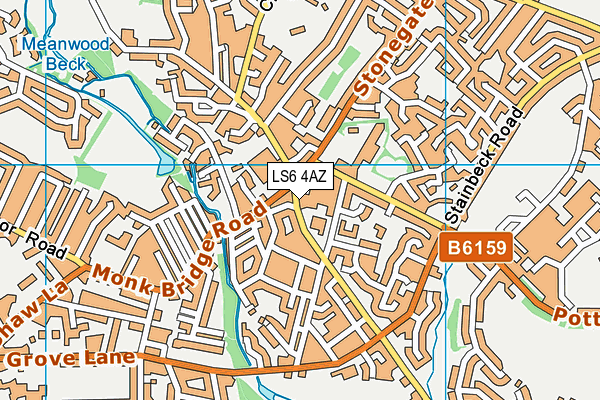 LS6 4AZ map - OS VectorMap District (Ordnance Survey)