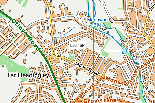 LS6 4BP map - OS VectorMap District (Ordnance Survey)