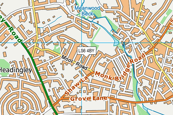 LS6 4BY map - OS VectorMap District (Ordnance Survey)