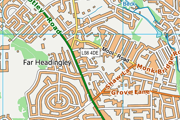 LS6 4DE map - OS VectorMap District (Ordnance Survey)