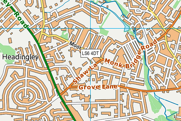 LS6 4DT map - OS VectorMap District (Ordnance Survey)