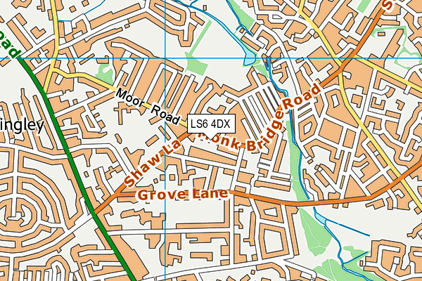 LS6 4DX map - OS VectorMap District (Ordnance Survey)