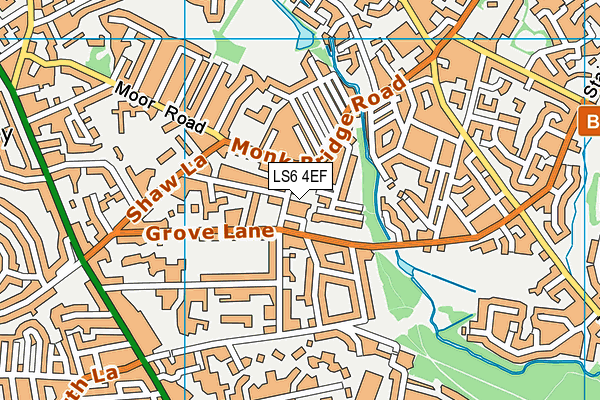 LS6 4EF map - OS VectorMap District (Ordnance Survey)