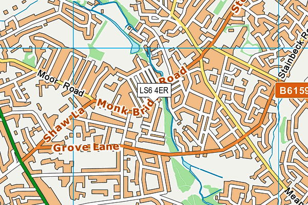 LS6 4ER map - OS VectorMap District (Ordnance Survey)
