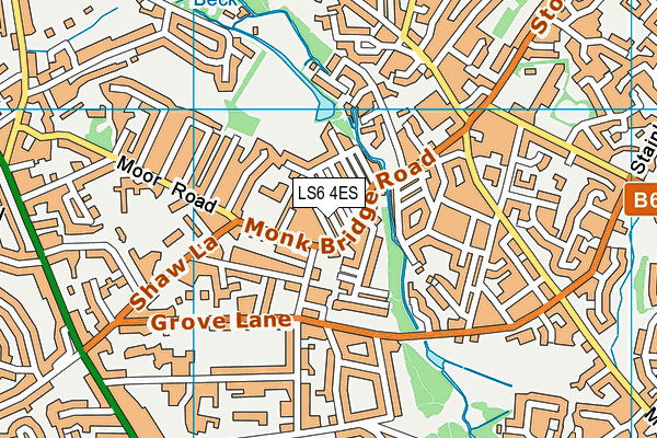 LS6 4ES map - OS VectorMap District (Ordnance Survey)