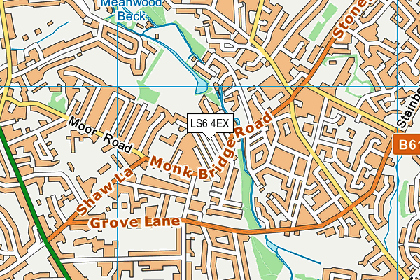 LS6 4EX map - OS VectorMap District (Ordnance Survey)
