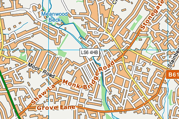 LS6 4HB map - OS VectorMap District (Ordnance Survey)